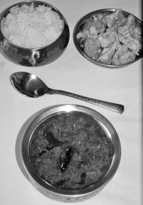 Rasam with Rice and Egg Podimas