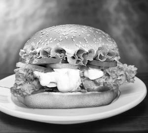 Premium fried chicken burger