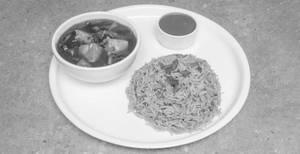 Songhi Jeera Rice With Aloo Bhaji