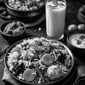 Specialy Veg Biryani & Raita Combo                               
