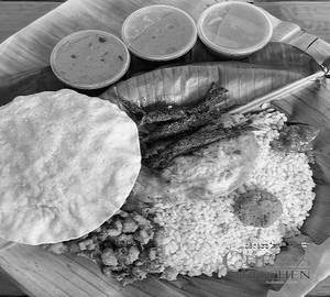 Fish Pothichoru ( Packed Lunch / Thali / Meal )