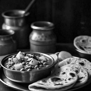 Aloo Matar + 4 Butter Roti