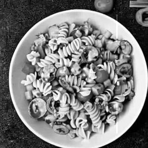 Baby Corn Mushroom Pasta Salad