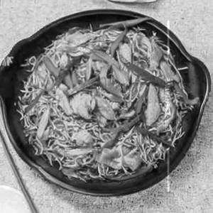 Egg Chicken Singapore Noodles