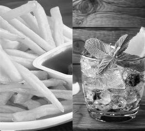 French Fries With Blue London Mocktail