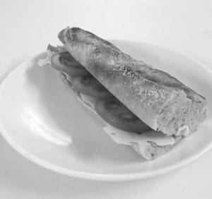 Tomato And Cheese Baguette Sandwich