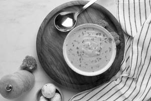 Confit Garlic Mushroom Soup