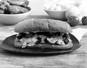 Chicken And Mushroom Alfredo Sandwich