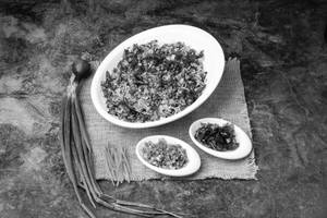 Burnt Garlic Spinach Rice (ch)