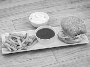 Toofani Cheese Burger With Masala Fries [100 Grams]