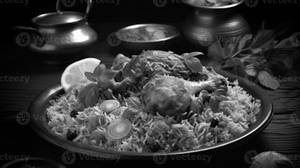 Chicken dam biryani with egg