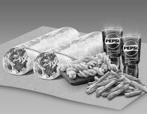 2 Habanero Burrito Non Veg+1Small Fries+1 Cinnamon Twists+2 Pepsi Zero
