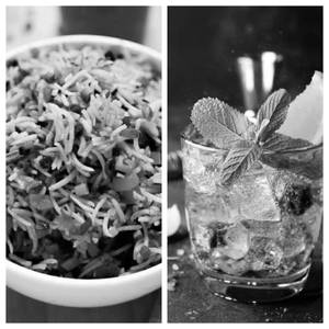 Veg Fried Rice+Blue Lagoon Mocktail