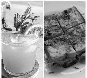 Bread omelette sandwich+Orange / Pineapple Mocktail