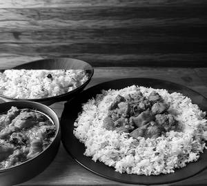 Jeera Rice (1/2) + Chicken Curry (1/2)