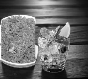 Veg Schezwan Fried Rice+Blue Lagoon Mocktail