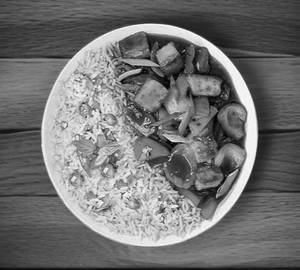 Veg Fried Rice (1/2) + Paneer Chilly (1/2)