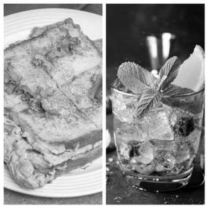 Bread Omelette Sandwich+Blue Lagoon Mocktail