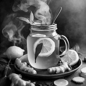 Hot Ginger Lemon Tea [450 Ml Mason Jar]