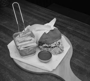 Chicken Burger with french fries