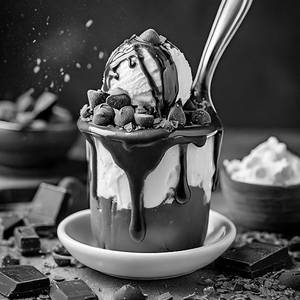 Chocolate Chip Hot Chocolate Fudge Sundae