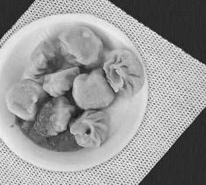 Chicken fried momos with soup