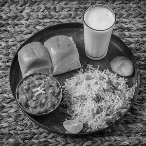 Pav Bhaji with Veg Pulao [Half] and Buttermilk