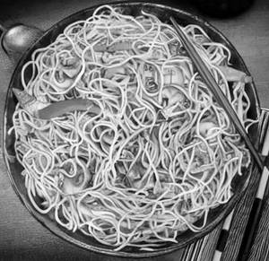 Veg Mushroom Hakka Noodles