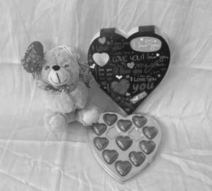 Heart Chocolate and Teddy Bear Combo