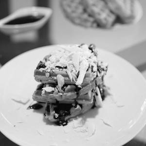Waffles With Dark And White Chocolate