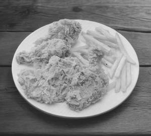 2 pcs leg +  2 pcs chest + french fries.