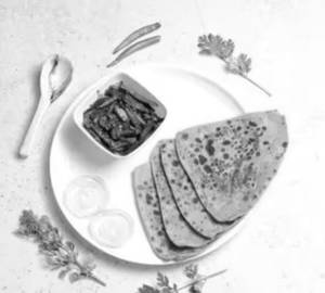 Bhindi Masala and 4 Trainagle Paratha
