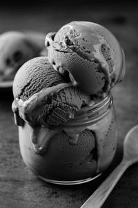 Chocolate ice cream scoop