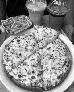 Thin Crust Stuffed + Spicy Pizza + Peri Fries + Strawberry Shake
