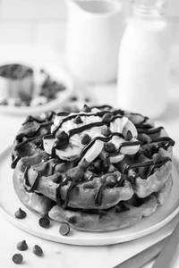 White chocolate waffle