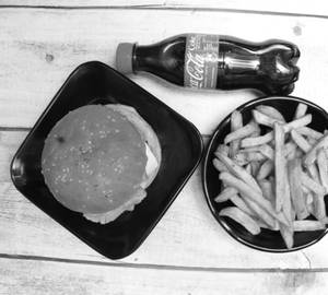 Veg Burger+ 1 French Fry +1 Pet 200ml.