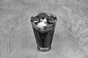 Cold coffee with ice cream                                                                                                                             