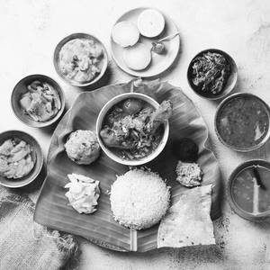 Assamese Thali With Bhakuwa [Katla] Fish Curry