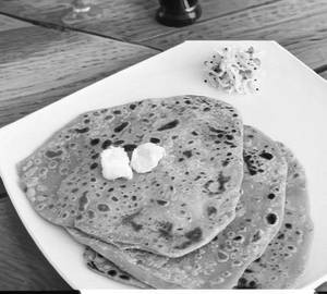 Plain Paratha with Spicy Green Mirchi  Achar