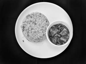 Veg Fried Rice With Veg Manchuriyan 3pcs