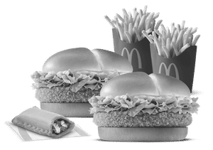 2 Crispy Veggie Burger  + 2 Fries (M) + Veg Pizza McPuff