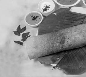 Masala Dosa with Sambhar and Chutney