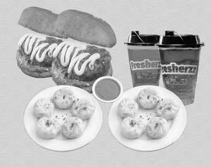 Tibet original veg [10pcs]+2 veg mo-burgers+2 mojitos