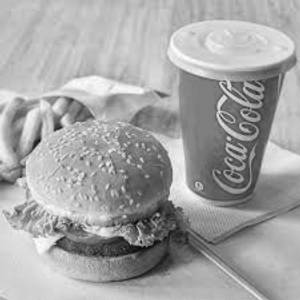 Cheese Burst Burger With 
Salted Fries & Cold Drink [Serves 1]