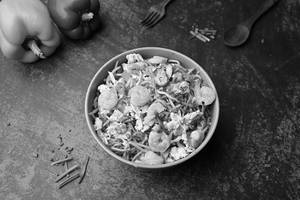Mixed Noodles With Chicken, Egg And Shrimps