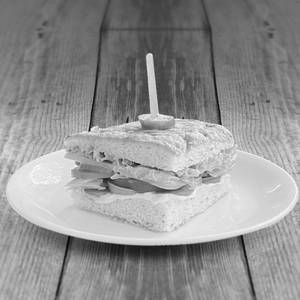 Veg Club Sandwich On Focaccia