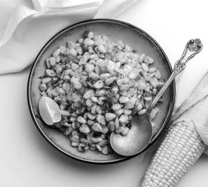 Steamed corn chaat