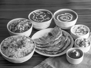 SIMPLE THALI (dal Makhani+mix Veg + Rajma+3 Butter Roti+rice + Salad)