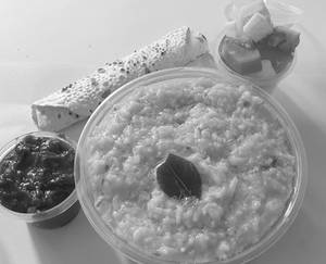 Dal Khichdi papad & special garlic chutney