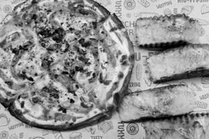 Veg Cheese Pizza + Grilled Cheese Chutney Sandwich [Serves 3]